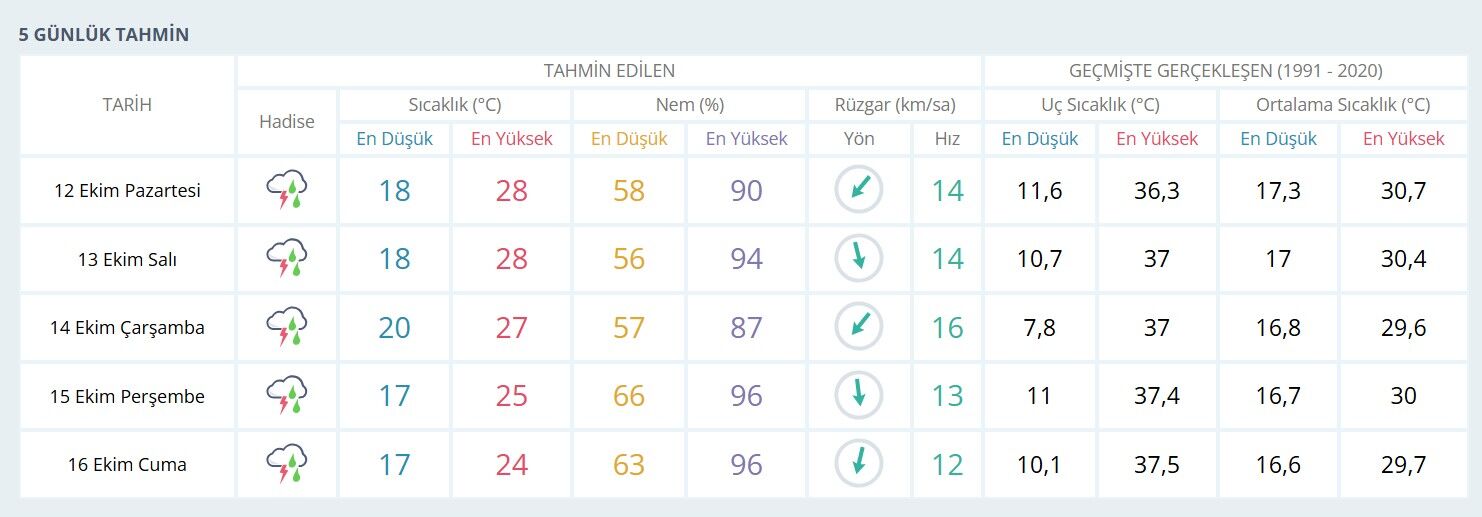 5 Gün Boyunca Gök Gürültülü Sağanak Bekleniyor