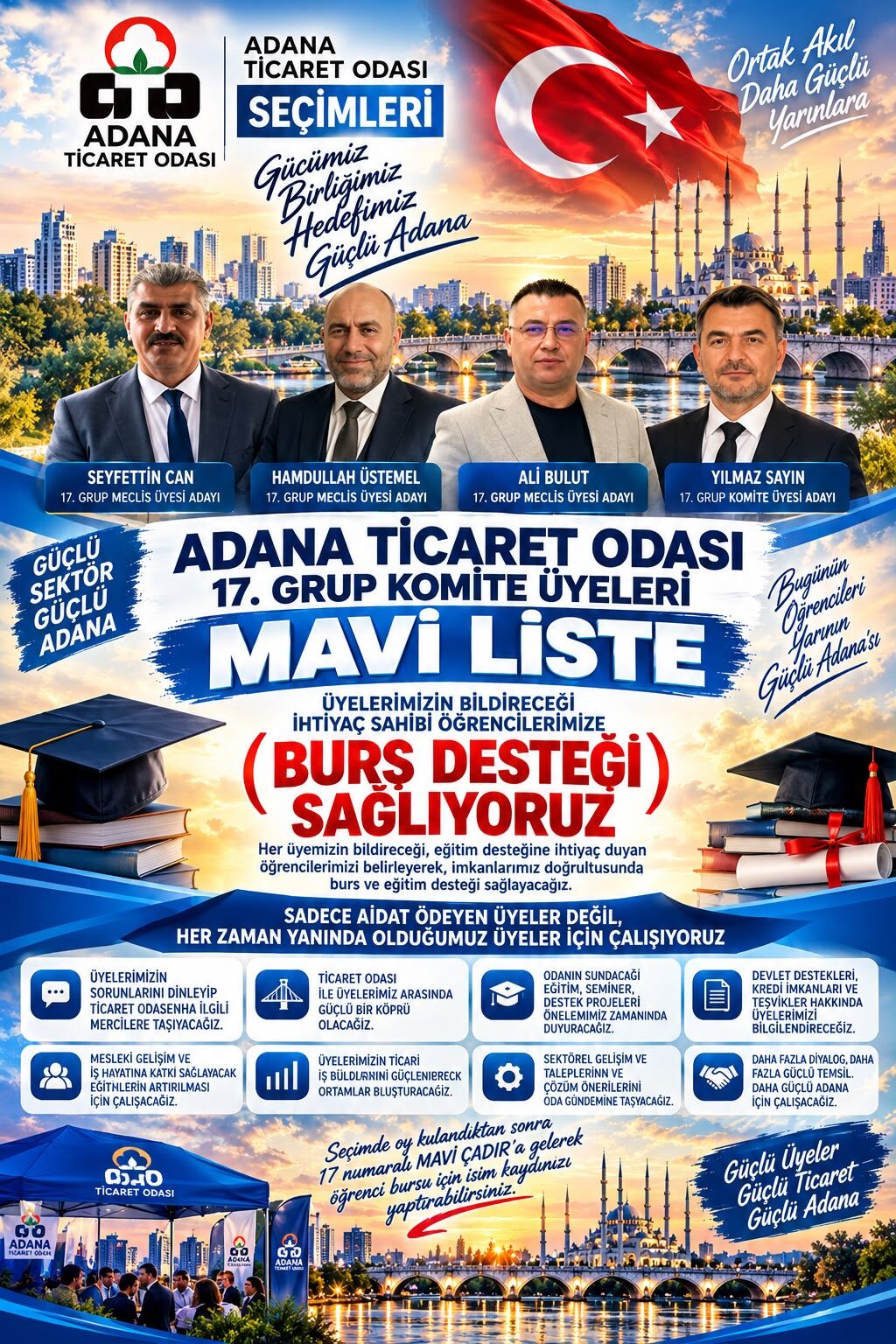 Adana Ticaret Odası Mavi Liste'den Örnek Eğitim Hamlesi Öğrencilere Burs Desteği-1