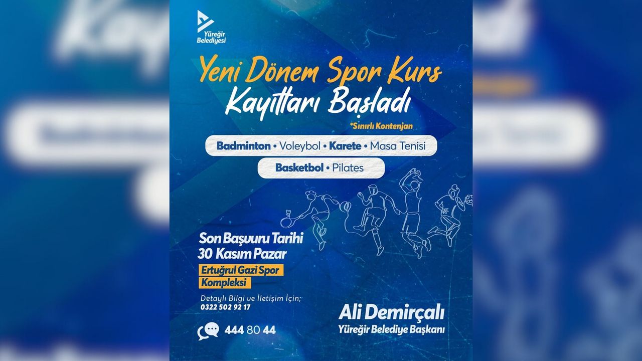 Yüreğir’de Yeni Dönem Spor Kursu Kayıtları Başladı