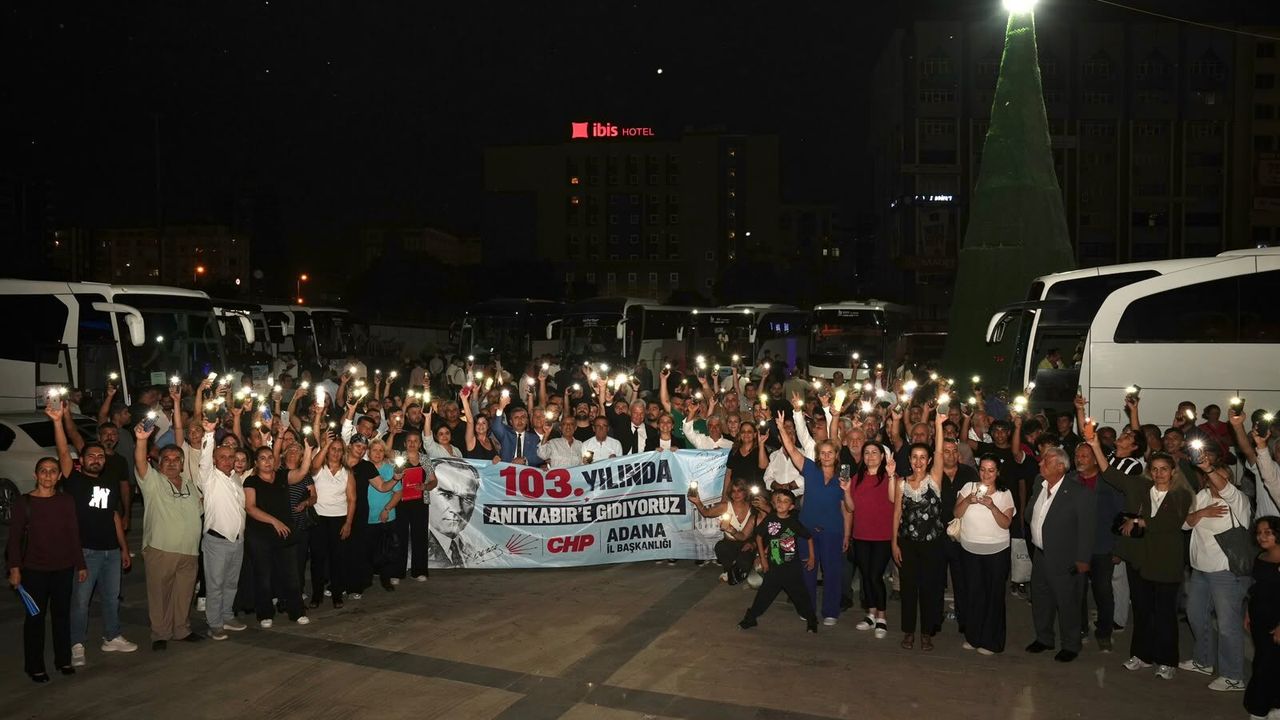 CHP Adana’dan 103. yıl çıkarması: Binlerce partili Ata’sına koştu