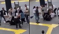 Mersin'de kadınlar arasında çıkan kavga kamerada