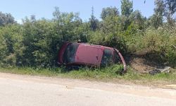 Çalılıklarda ters dönmüş aracın sürücüsü sabah ortaya çıktı