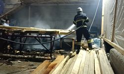 Hizar atölyesinde gece yarısı alev alarmı