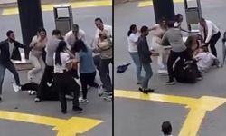 Mersin'de kadınlar arasında çıkan kavga kamerada