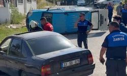Mersin'de motor ehliyetli otomobil sürücüsü zabıta aracına çarptı