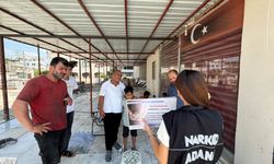 Adana polisi sahada uyuşturucuya karşı  mücadele gösteriyor
