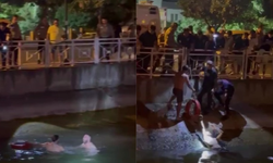 Adana’da bir şahıs polis uygulamasına girmemek için kanala atladı