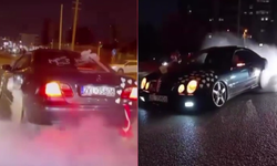Adana’da gelin arabasıyla yolu kapatıp lastik yaktılar: Araç trafikten men edildi