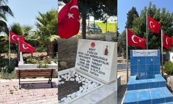 Yumurtalık'ta şehit kabirlerindeki Türk bayrakları yenilendi