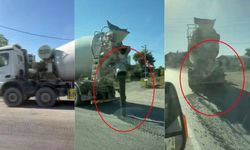 Hatay’da yola beton döken mikser sürücüsüne 191 bin lira ceza