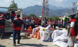 Yangından etkilenen üreticilere 24 ton yem desteği