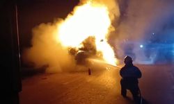 Adana'da gece yarısı korkutan yangın! TIR alevlere teslim oldu