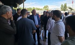 Zeydan Karalar yangından etkilenen hal esnafını ziyaret etti