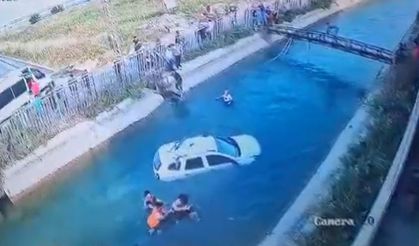 Adana’da sulama kanalındaki kahramanlık anı kamerada