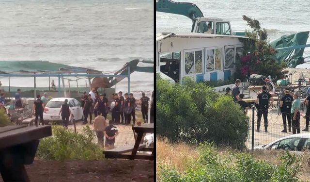 Karataş sahilinde kaçak yapılara müdahale