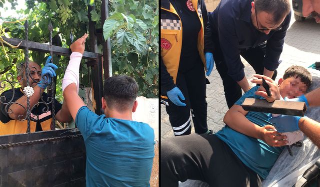 Hatay’da küçük çocuğun eline demir saplandı