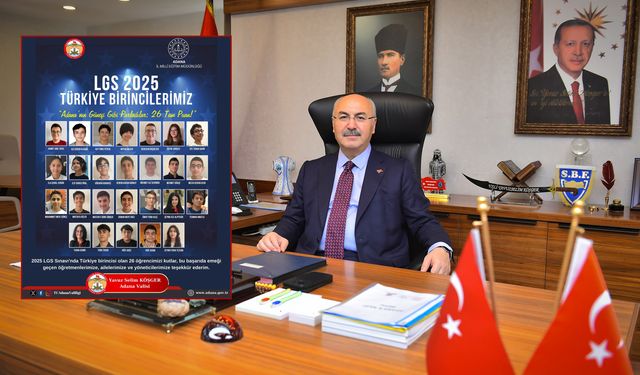 Adana Valisi Köşger LGS’de tam puan alan öğrencileri kutladı