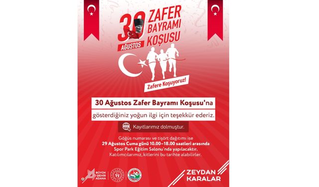 30 Ağustos Zafer Bayramı Koşusu’na Yoğun İlgi