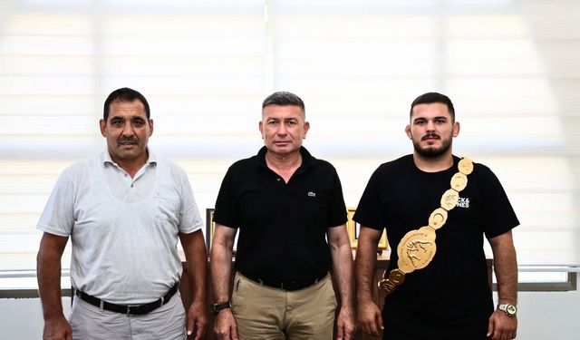 Başpehlivan Mehmet Çelebi’den Başkan Şimşek’e Ziyaret