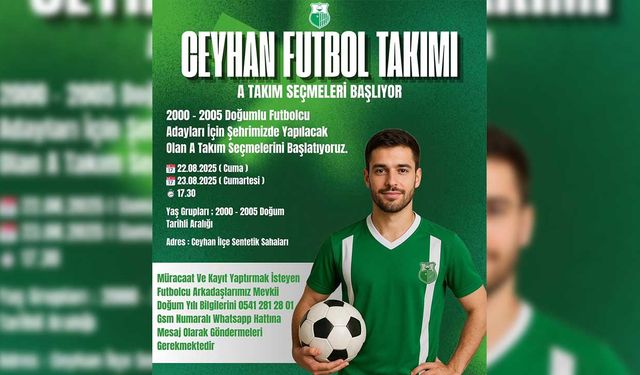 Bölgesel Amatör Lig’de Yeni Fırsat: Ceyhan 1967 Yetenek Avına Çıkıyor