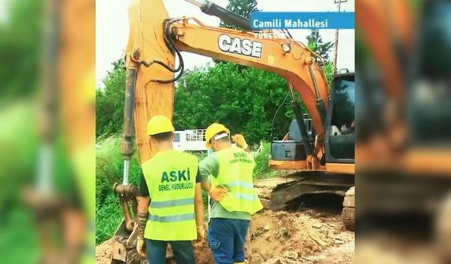 Yüreğir Camili Mahallesi'nde kanalizasyon hattı tamamlanıyor