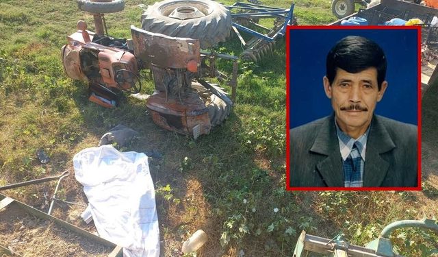 Traktör 1,5 metreden tarlaya devrildi! Sürücü yaşamını yitirdi