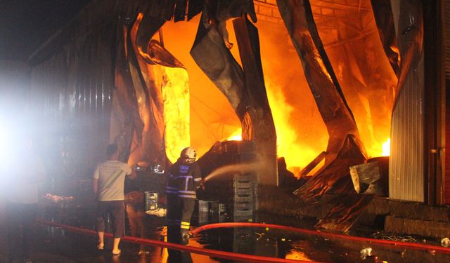 Adana hal kompleksinde büyük yangın: 22 İş yeri kullanılamaz hale geldi