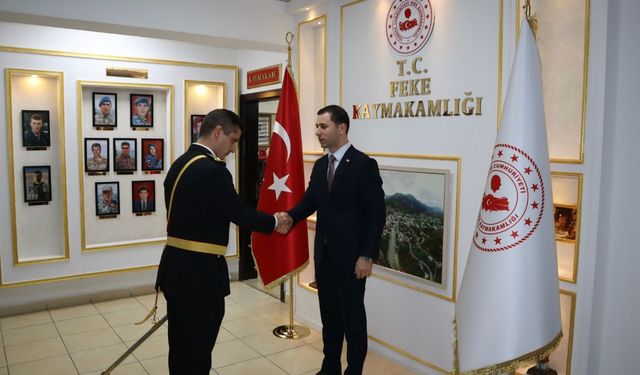 Feke Kaymakamlığında bayram tebrikleri kabul edildi