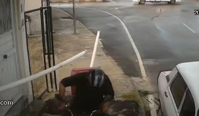 Kuryenin başına boru düştü: Kaskı hayatını kurtardı