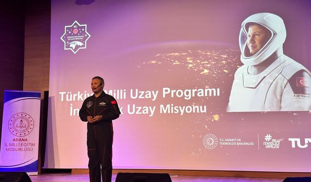 Astronot Alper Gezeravcı, Adana'da okul yöneticileriyle söyleşi yaptı