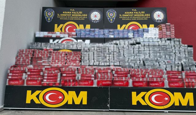 Adana'da kaçak sigara operasyonu: 1 milyon 200 bin TL'lik kaçak sigara ele geçirildi
