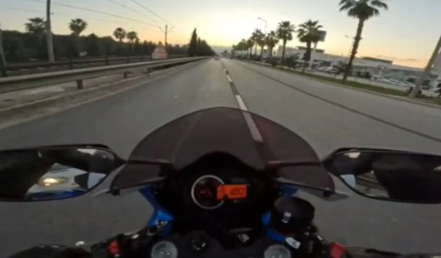 Antalya’da hız rekoru kıran motosiklet sürücüsü sosyal medyadan yakaladı