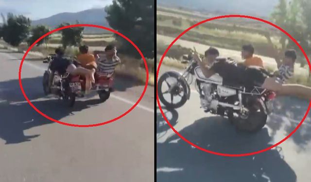 Hatay’da motosiklet üzerinde tehlikeli şov