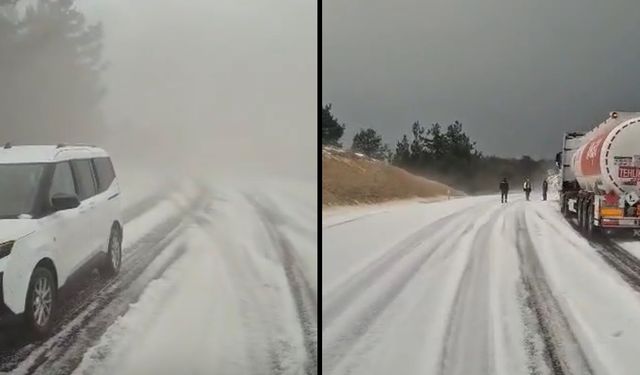 Mersin’de dolu etkili oldu, karayolu trafiğe kapandı