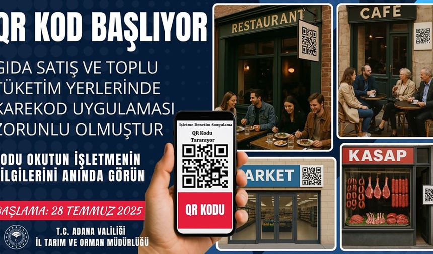 Adana'da market ve restoranlarda karekod dönemi başlıyor