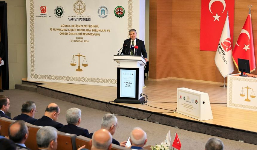 Adana Valisi Yavuz, iş hukuku sempozyumunun açılışında konuştu