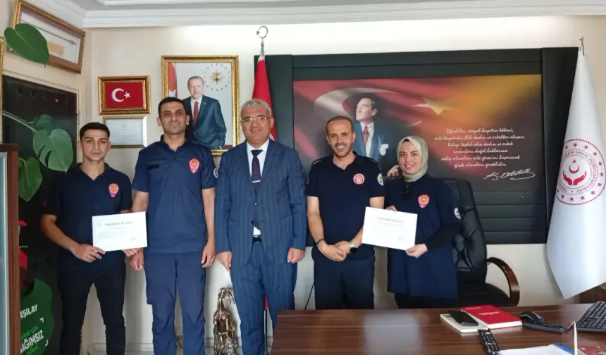İl Müdürü Gökboğa’dan Büyükşehir İtfaiyesine teşekkür belgesi