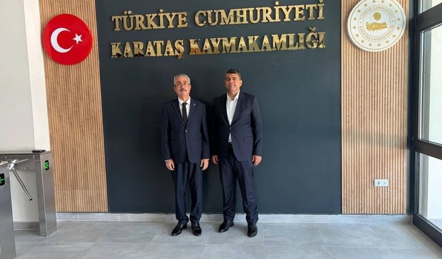 Başkan Karataş'tan Kaymakam Necati Aktan'a veda ziyareti