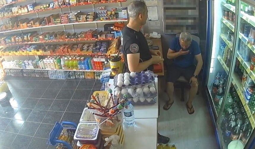 Nefes borusuna şeker kaçan bakkalı polis kurtardı