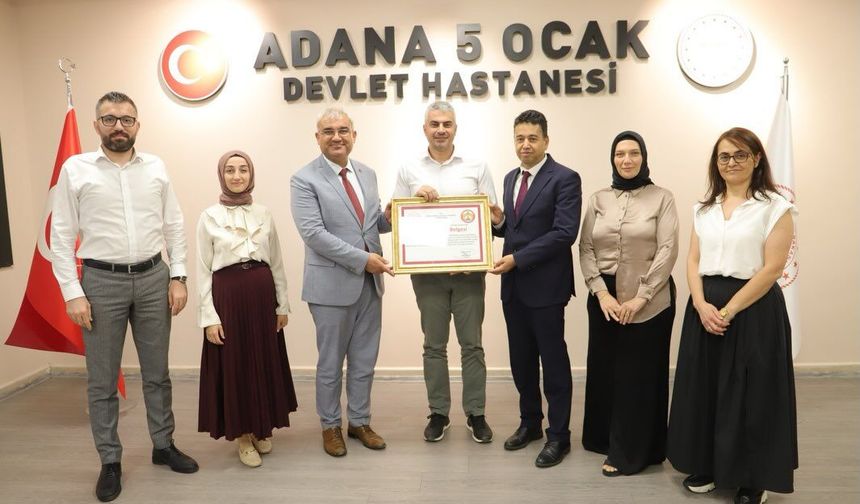 Adana 5 Ocak devlet hastanesine büyük ödül