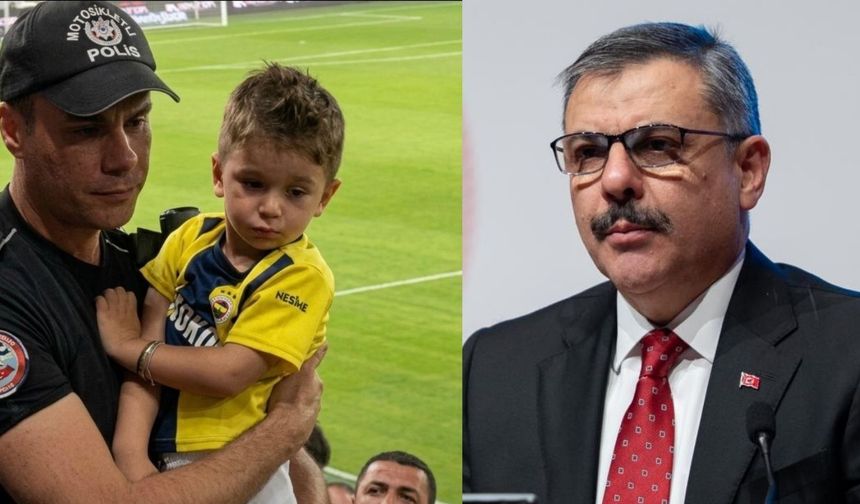 Bakan Çiftçi’den Fenerbahçe forması giyen çocuğu koruyan polise teşekkür