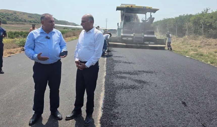 Başkan Altıok ve Güngör Geçer yol çalışmalarını sahada inceledi