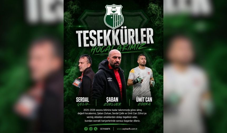 Ceyhan Futbol Kulübü’nden teknik ekibe teşekkür