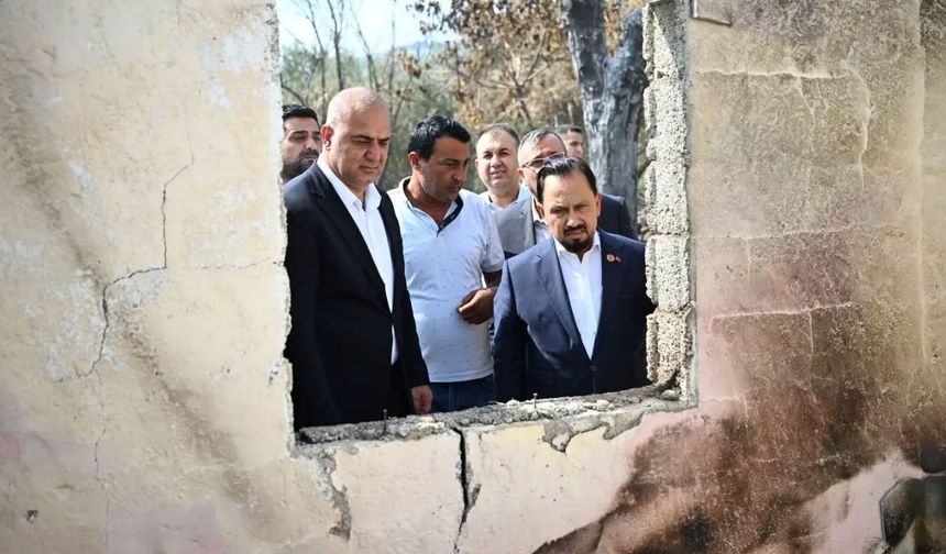 MHP heyetinden yangından etkilenen vatandaşlara ziyaret