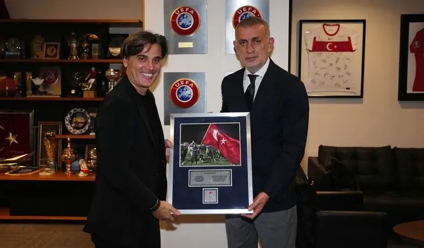 TFF Başkanı Hacıosmanoğlu, Vincenzo Montella ile vedalaştı